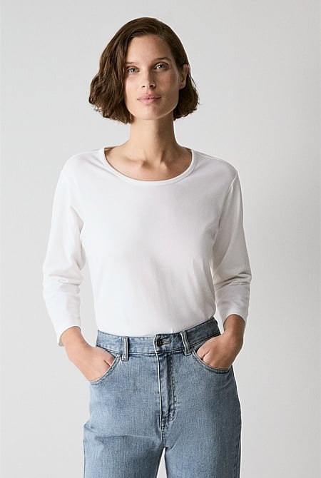 Organically Grown Cotton 3/4 Sleeve T-Shirt