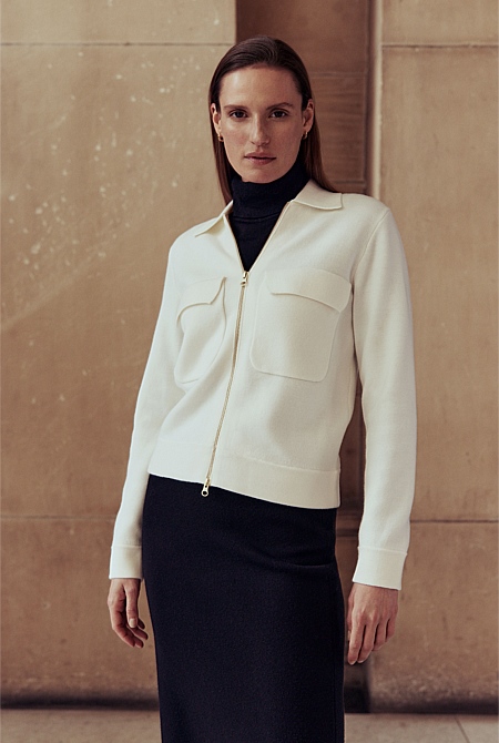 Merino Milano Zip Through Jacket