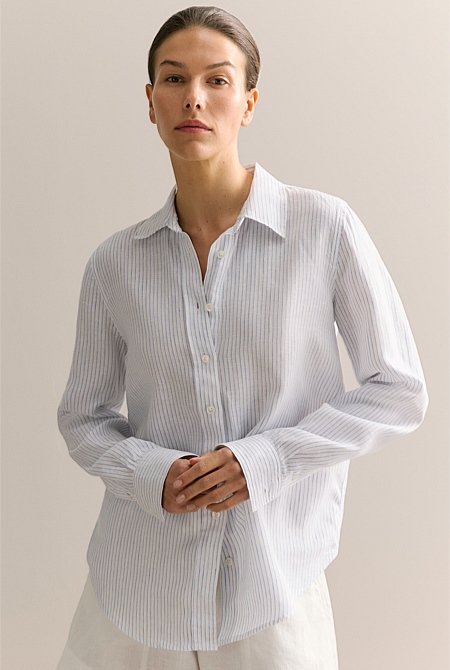 Delave Linen Classic Stripe Shirt