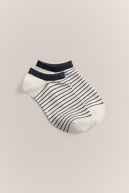 Metallic Stripe Low Cut Sock