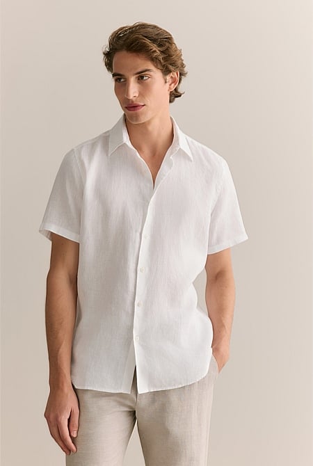 Regular Fit Linen Short Sleeve Shirt