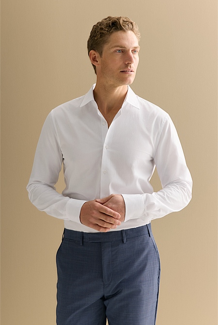 Tailored Fit Yarn Dyed Cotton Smart Shirt