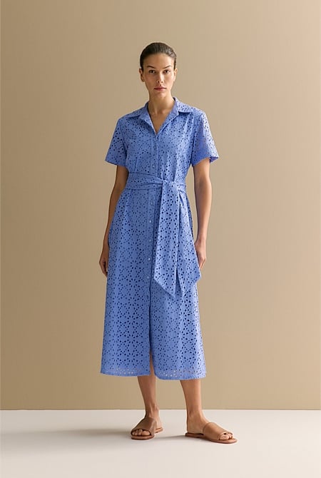 Broderie Anglaise Shirt Dress