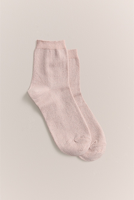 Metallic Rib 1/4 Crew Sock