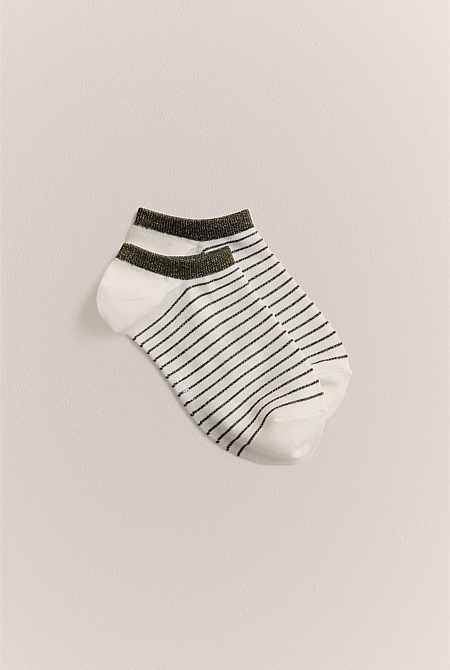Metallic Stripe Low Cut Sock
