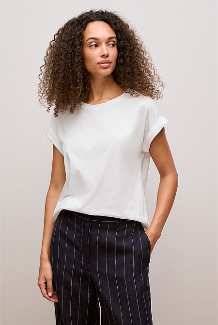 Australian Cotton Cuff Sleeve T-shirt
