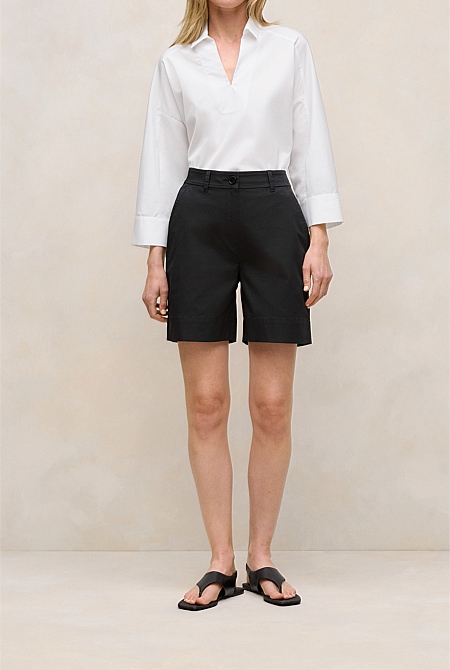 Stretch Cotton Tailored Short