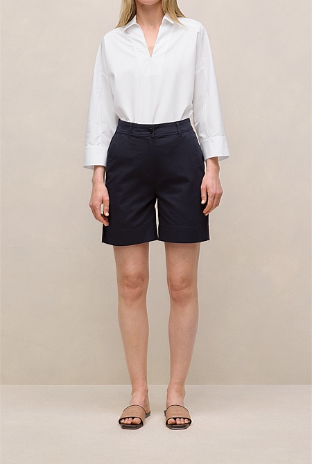Stretch Cotton Tailored Short