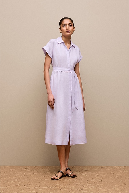 Linen Panelled Shirt Dress