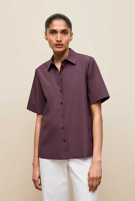 Cotton Poplin Short Sleeve Shirt