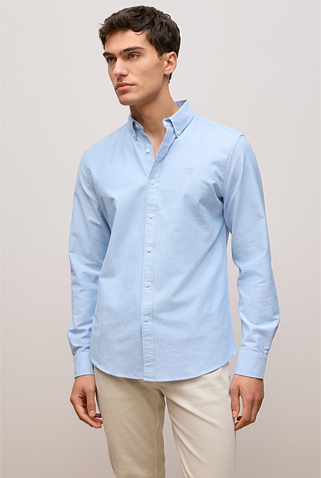 Regular Fit Yarn Dyed Cotton Monogram Oxford Shirt Regular Fit Yarn Dyed Cotton Monogram Oxford Shirt
