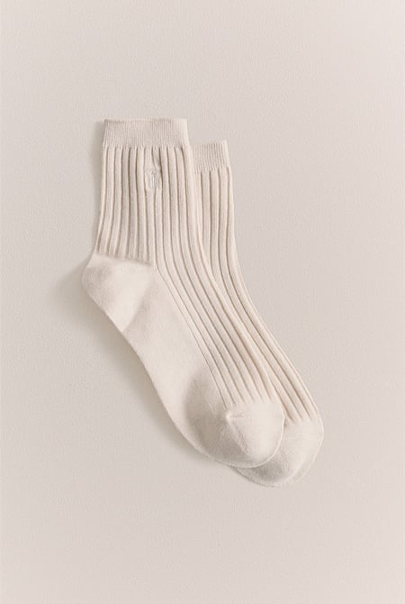 Monogram Rib Crew Sock