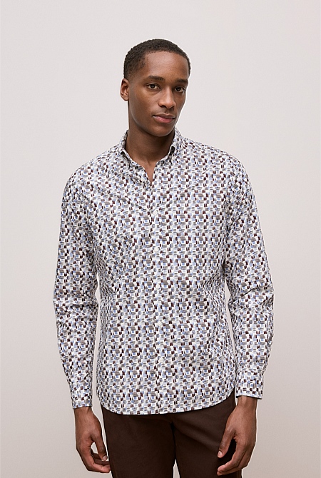 Regular Fit Reed Poplin Long Sleeve Shirt