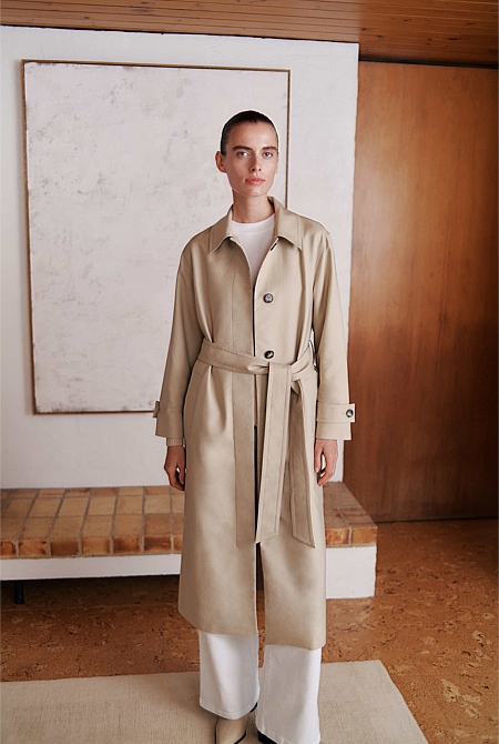 Double Cloth Longline Trench Coat