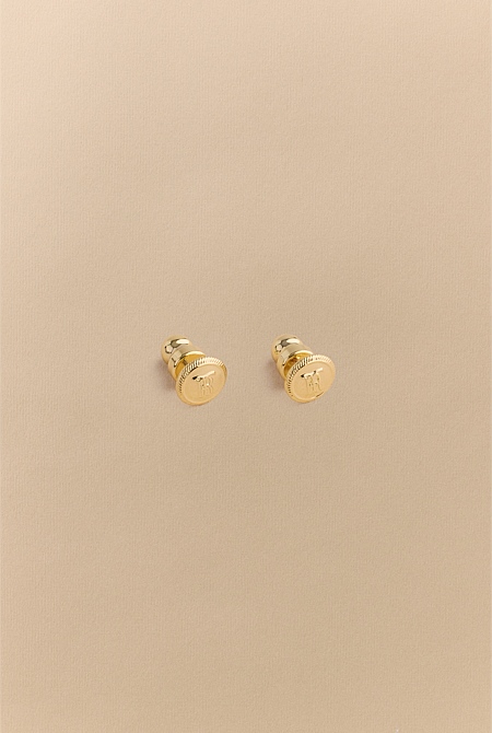 Monogram Stud Earrings