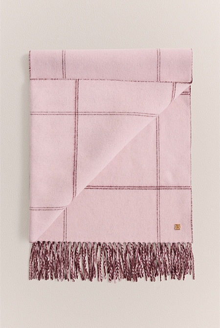Wool Check Reversible Scarf