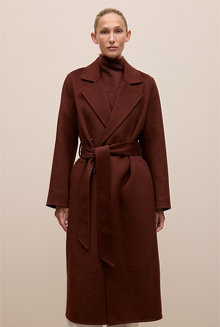 Brushed Wool Double Breasted Coat