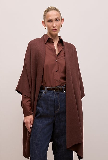 Cotton Cashmere Blend Poncho
