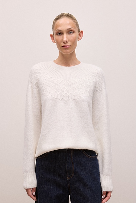Alpaca Merino Cable Yoke Knit