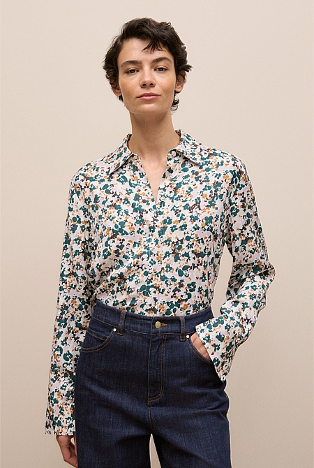 Liora Floral Mini Twill Shirt