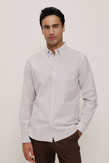 Regular Fit Wide Stripe Oxford Shirt Regular Fit Wide Stripe Oxford Shirt
