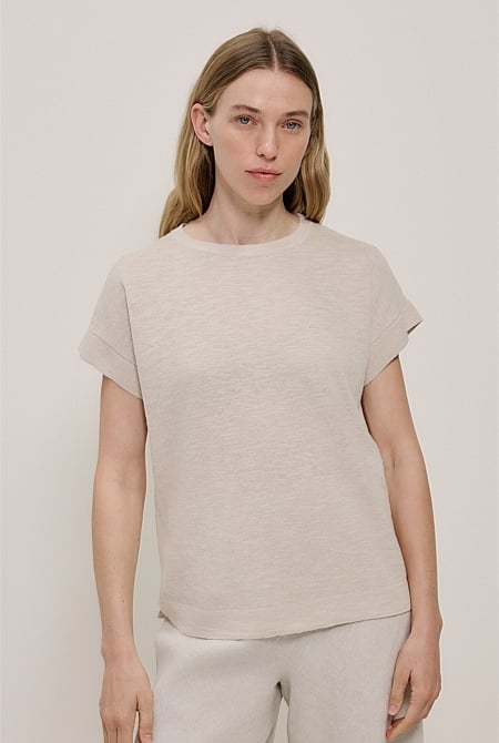 Linen Cotton Relaxed Knit T-shirt Linen Cotton Relaxed Knit T-shirt