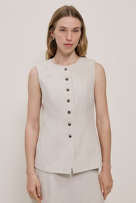 Linen Tailored Vest Linen Tailored Vest