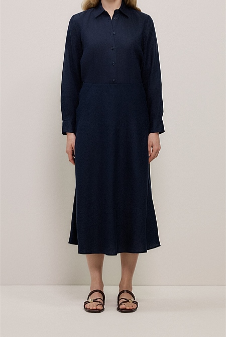 Linen Bias Slip Skirt