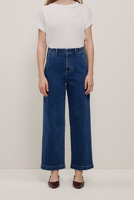 Denim High Rise Tailored Pant Denim High Rise Tailored Pant