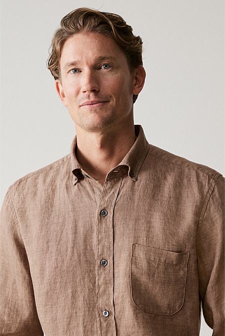Regular Fit Delave Linen Shirt Regular Fit Delave Linen Shirt