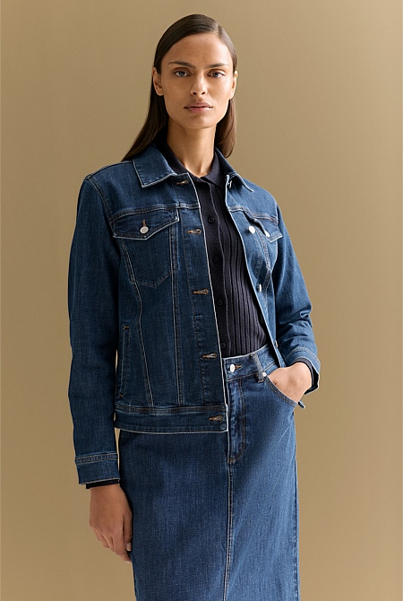 Cotton Blend Classic Denim Jacket Cotton Blend Classic Denim Jacket