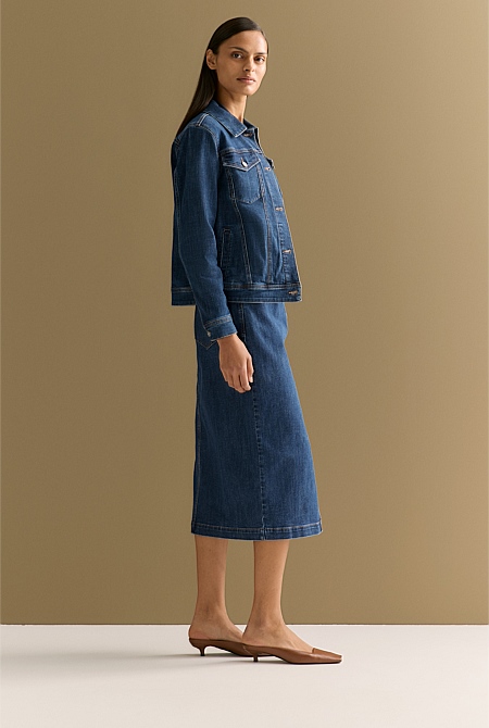 Cotton Blend Classic Denim Jacket Cotton Blend Classic Denim Jacket