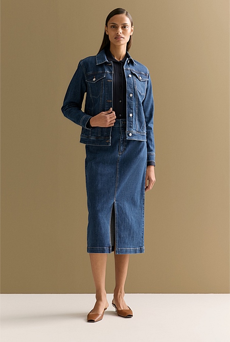 Cotton Blend Classic Denim Jacket Cotton Blend Classic Denim Jacket