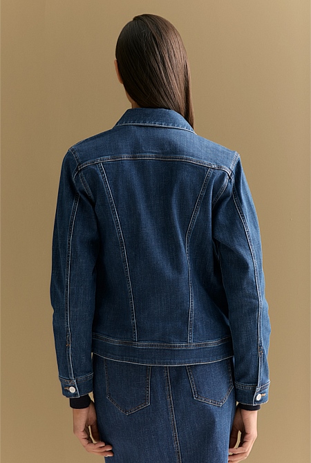 Cotton Blend Classic Denim Jacket Cotton Blend Classic Denim Jacket