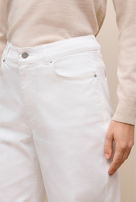 Cotton Blend Wide Leg Jean Cotton Blend Wide Leg Jean