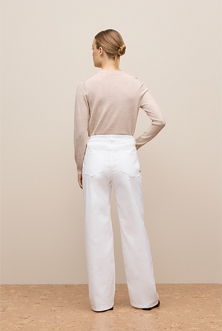 Cotton Blend Wide Leg Jean Cotton Blend Wide Leg Jean