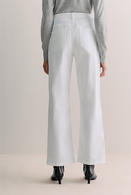 Cotton Blend Wide Leg Jean Cotton Blend Wide Leg Jean