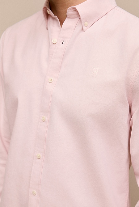 Regular Fit Yarn Dyed Cotton Monogram Oxford Shirt Regular Fit Yarn Dyed Cotton Monogram Oxford Shirt