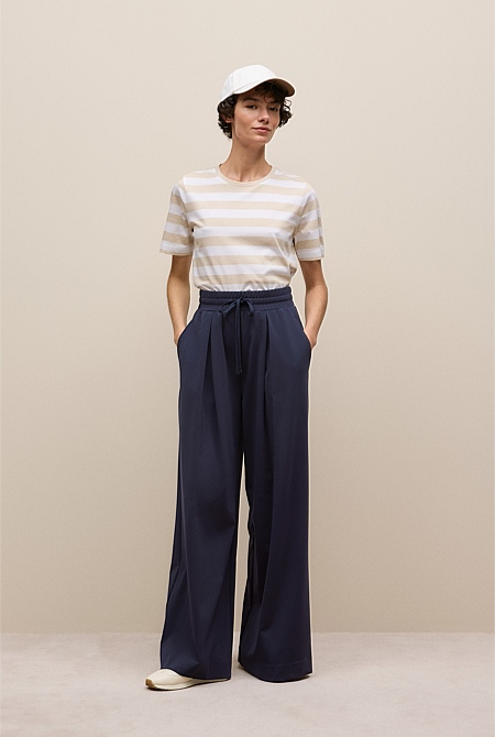 Ponte Drawcord Wide Leg Pant Ponte Drawcord Wide Leg Pant