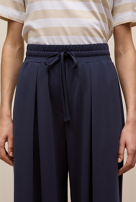 Ponte Drawcord Wide Leg Pant Ponte Drawcord Wide Leg Pant