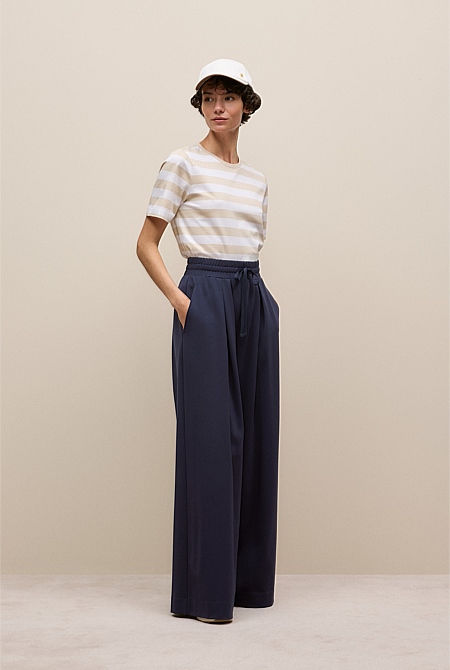 Ponte Drawcord Wide Leg Pant Ponte Drawcord Wide Leg Pant