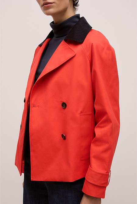 Corduroy Collar Short Trench Corduroy Collar Short Trench
