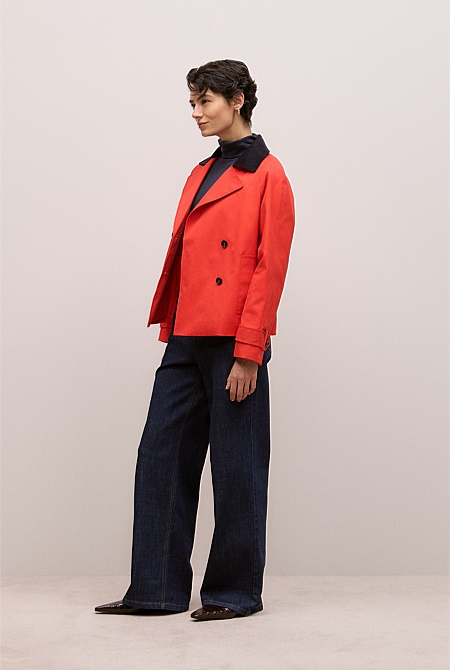 Corduroy Collar Short Trench Corduroy Collar Short Trench
