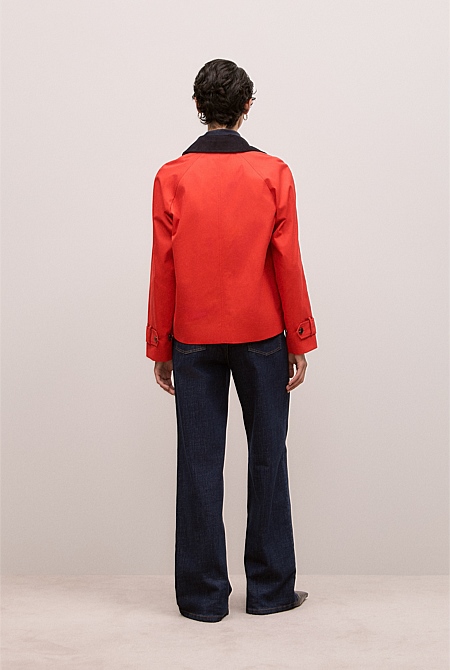 Corduroy Collar Short Trench Corduroy Collar Short Trench