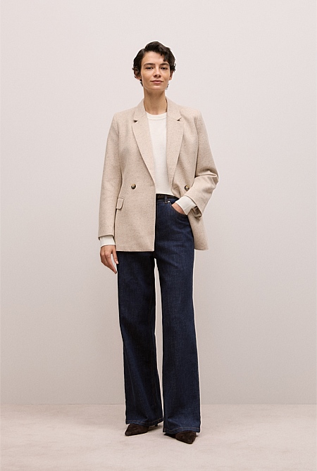 Italian Wool Blend Flecked Blazer Italian Wool Blend Flecked Blazer