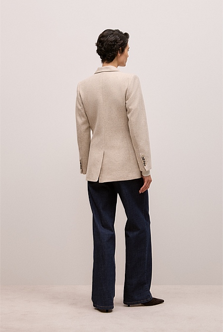 Italian Wool Blend Flecked Blazer Italian Wool Blend Flecked Blazer