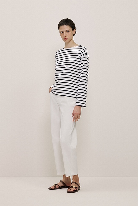 Australian Cotton Breton Stripe Long Sleeve T-shirt Australian Cotton Breton Stripe Long Sleeve T-shirt