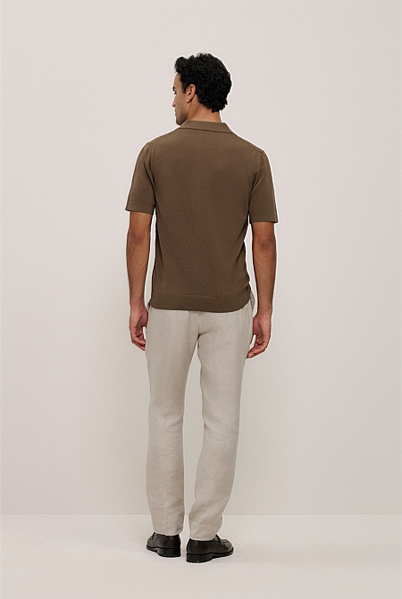 Mercerised Diamond Knit Polo Mercerised Diamond Knit Polo