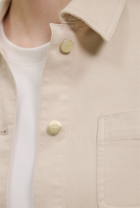 Garment Dyed Denim Pocket Detail Jacket Garment Dyed Denim Pocket Detail Jacket