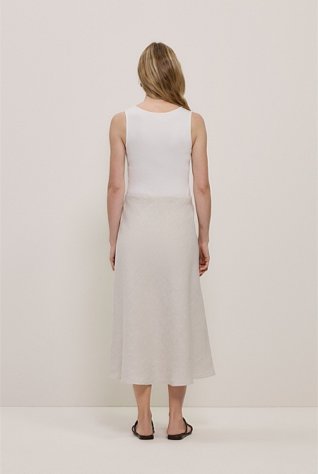 Yarn Dyed Linen Bias Slip Skirt Yarn Dyed Linen Bias Slip Skirt